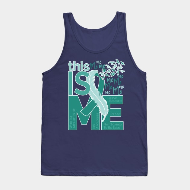 This Is Me - Awareness Feather Ribbon - Teal Tank Top by CuteCoCustom